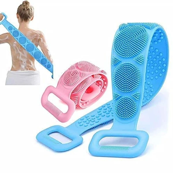 Silicone Body Bath Scrubber Belt (Multicolor) - Pack of 1