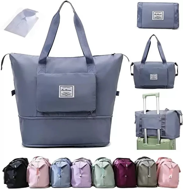 Large Capacity Lightweight Waterproof Folding Travel Bag  - Dark Blue