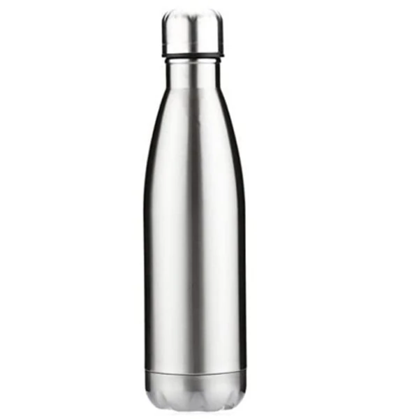 Stainless Steel Double Wall Water Bottle for Hot & Cold (500ml, Silver)
