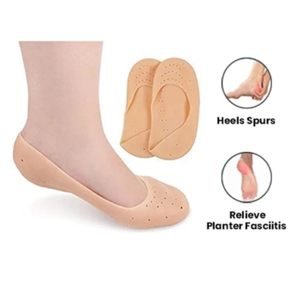 Anti Crack Silicone Gel Heel & Foot Protector Moisturizing Socks for Pain Relief (Full Length) - 1 Pair - Pack of 1