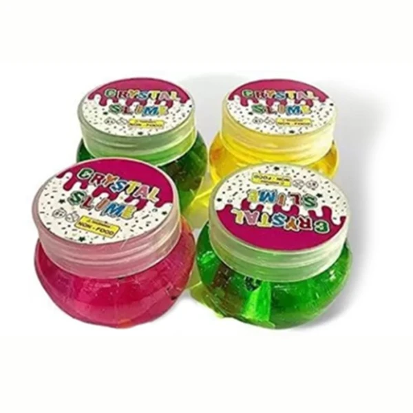 Crystal Colorful Sparkling Glittery Slime for Kids - Pack of 4