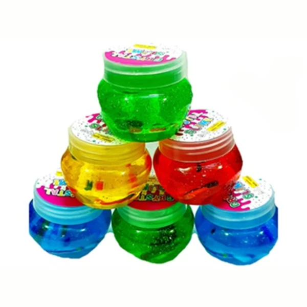 Crystal Colorful Sparkling Glittery Slime for Kids - Pack of 6