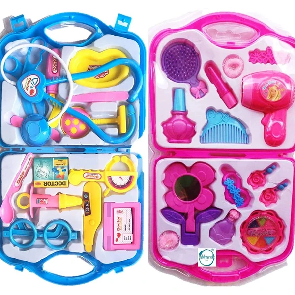 Doctor Set and Beauty Set Toy for Kids (Combo Pack)