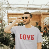 Couple White Love Design T-shirt