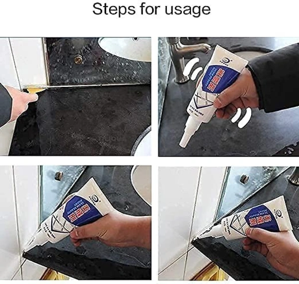 Tiles Gap Filler Waterproof Crack Grout Gap Filler Agent Water Resistant Silicone Sealant for DIY Home Sink Gaps/Grouts Repair Filler Tube Paste for Kitchen, Bathroom (180 ML Tube)