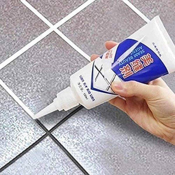 Tiles Gap Filler Waterproof Crack Grout Gap Filler Agent Water Resistant Silicone Sealant for DIY Home Sink Gaps/Grouts Repair Filler Tube Paste for Kitchen, Bathroom (180 ML Tube)