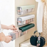 Wall mounted socks storage organizer for wardrobe 6 Grid/Cell undergarment organisers storage box for women bra panty storage boxes wall hanging socks (pack of 1) multi