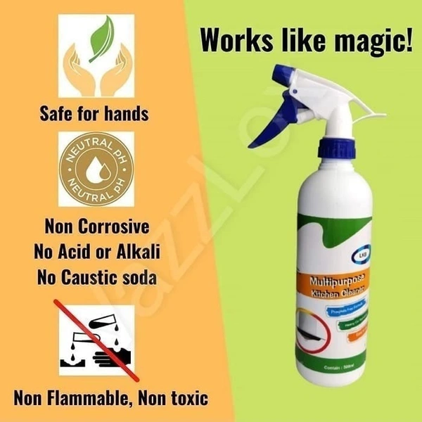 itchen Cleaner Spray Oil & Grease Stain Remover Stove & Chimney Cleaner Spray Non-Flammable Nontoxic Magic Degreaser Spray for Kitchen Gas Stove Cleaning Spray for Grill & Exhaust Fan (450ml