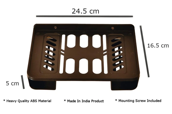  Plastic Set Top Box Stand Carbon Steel Wall Shelf (Number of Shelves - 1, Black)