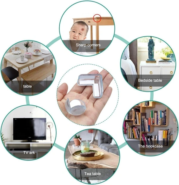 4 Pcs Edge Protector for Furniture Table Corner Guards for Sharp Edges Silicon Corner Protector for Sharp Edges Gel Table Corner Protector and Soft...
