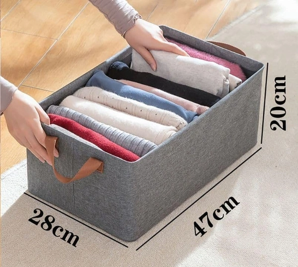  26-Liter Foldable Storage Box With Steel Frame | Large Wardrobe Organizer | Cloth Storage Bag For Sarees, Shirts, Blankets | Pack Of 1