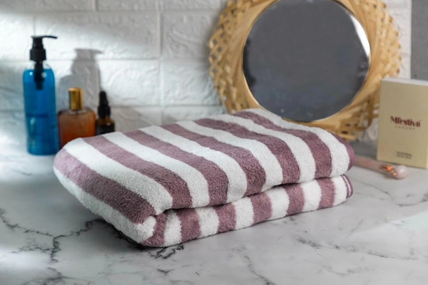 Microfiber 500 GSM Bath Towels Strip | (70x140) Extra Soft Plush & Quick Dry High Absorbency Large Size Towels for Bathing 