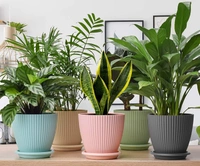 Plastic Round Flower Pots for Home Planters, Terrace, Garden Etc | Pack of 05 | Multicolor | 