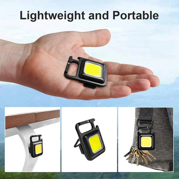 LED Flashlights with Bottle Opener, 4 Light Modes Portable Pocket Light with Folding Bracket Bottle Opener and Magnet Base for Fishing, Walking and Camping