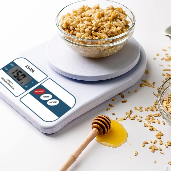 Kitchen Scale Multipurpose Portable Electronic Digital Weighing Scale | Weight Machine With Back light LCD Display | White |10 kg 