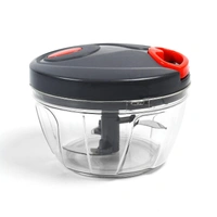 Manual Vegetable Chopper - Handy & Efficient Kitchen Cutter Compact, Powerful Chopper - Stainless Steel Blade - Compact Design for Chopping Fruits and Vegetables with Ease - (Black)