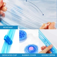 Space Saver (Pack of 5) Reusable Vacuum Storage Ziplock Compression Sealer Bags for Travel clothes & home with hand Pump 2 Small (40x 60 cm), 2 Medium (50x70cm), 1 Large (60x80 cm, plastic)