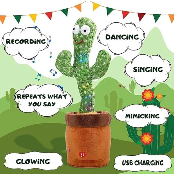 Toys Talking Cactus For Kids Dancing Cactus Toys Can Sing Wriggle & Singing Recording Repeat What You Say Funny Education Toys Playing Home Decor Items For Kids,Green