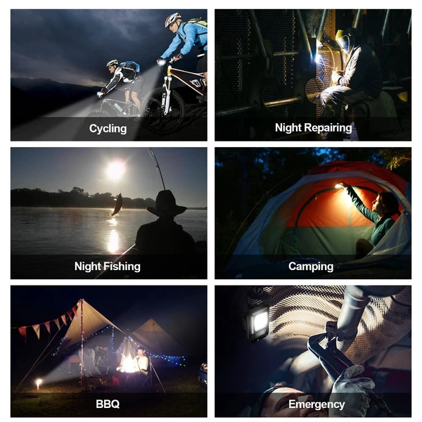 LED Flashlights with Bottle Opener, 4 Light Modes Portable Pocket Light with Folding Bracket Bottle Opener and Magnet Base for Fishing, Walking and Camping