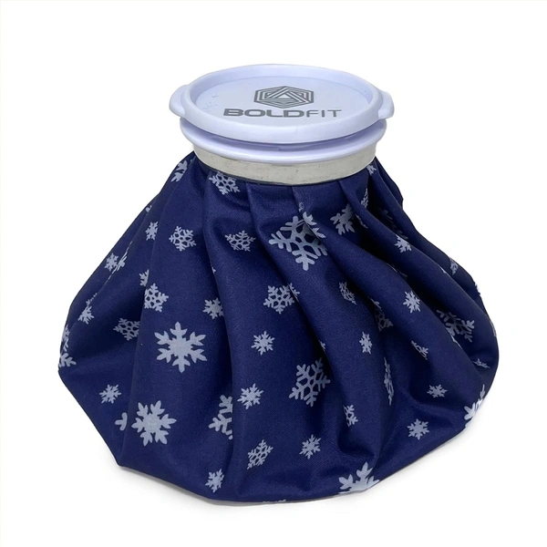 Hot Water Bag Ice bag for Pain Relief 9inch Cold Ice Pack Bag for Pain Relief - Cold Water Bag for Pain Relief, Injuries, and Cold Therapy Comes with Leakfree Closure - Blue Snowflakes, 9 Inch