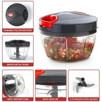 Manual Vegetable Chopper - Handy & Efficient Kitchen Cutter Compact, Powerful Chopper - Stainless Steel Blade - Compact Design for Chopping Fruits and Vegetables with Ease - (Black)