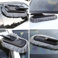 Ultra Soft Microfiber Car Cleaning Duster with Exatndable Handle Car Brush for Exterior Dust Remover Car Window Cleaning Dusting Brushes Car Accessories Tools (Grey)