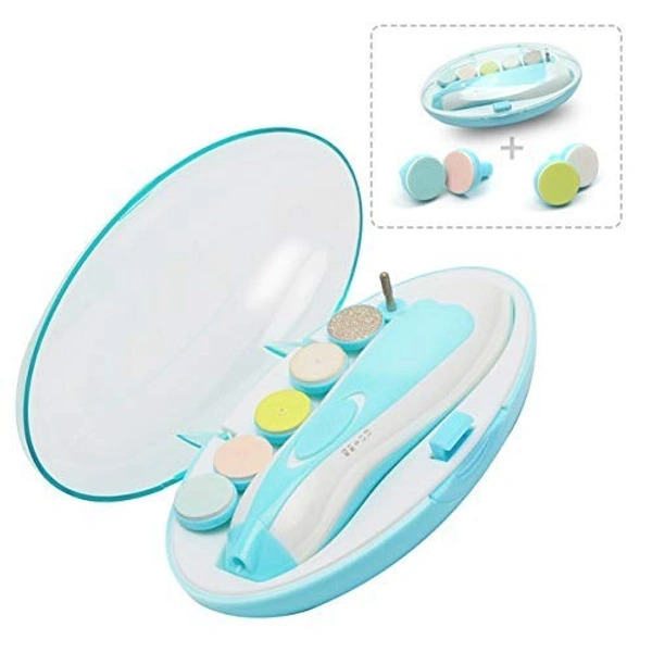 Electric Baby Nail Clippers - Nail Trimmer File with LED Light for Newborn Infant Toddler Kids - with 6 Grinding Heads for Different Ages, Plus 4 Additional Polishing Heads