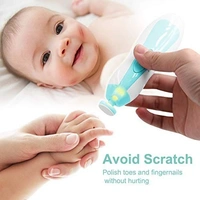 Electric Baby Nail Clippers - Nail Trimmer File with LED Light for Newborn Infant Toddler Kids - with 6 Grinding Heads for Different Ages, Plus 4 Additional Polishing Heads