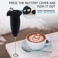 Electric Mini Hand Blender Coffee Beater | Handheld Milk Frother | Milk Foamer | Portable Foam Maker for Coffee, Cappuccino, Lattes, and Egg Beaters (Black)- Battery Operated