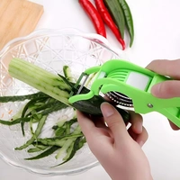 Plastic 2 in 1 Vegetable & Fruit Multi Cutter & Cutter Sharp Stainless Steel 5 Blade Veg Cutter Bhindi Cutter,(Multi Color)