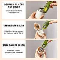 3 in 1 Multifunctional Cleaning Brush,3 in 1 Tiny Bottle Cup Lid Detail Brush Straw Cleaner Tools Multi-Functional Crevice Cleaning Brush,Multifunctional Cleaning Brush