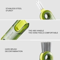 3 in 1 Multifunctional Cleaning Brush,3 in 1 Tiny Bottle Cup Lid Detail Brush Straw Cleaner Tools Multi-Functional Crevice Cleaning Brush,Multifunctional Cleaning Brush
