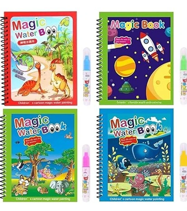  Magic Book for Kids, Sank Magic Practice Copybook, (4 Book+10 Refill+1 Pen+1 Grip) Number Tracing Book for Pre-Schoolers with Pen, Magic Calligraphy Copybook Set Writing Tool for Kids(F)