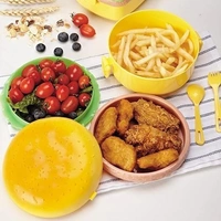 Burger Tiffin Box for Sandwich, Snacks, 3Tier Kids Lunch Box for School Boys & Girls, Kids- Insulated (Multicolor)