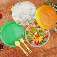 Burger Tiffin Box for Sandwich, Snacks, 3Tier Kids Lunch Box for School Boys & Girls, Kids- Insulated (Multicolor)