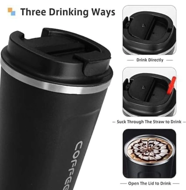  Vacuum Insulated with Temperature Display Coffee Mug| Vacuum Insulated Hot & Cold Double Wall Thermosteel Travel Mug (Random Color)