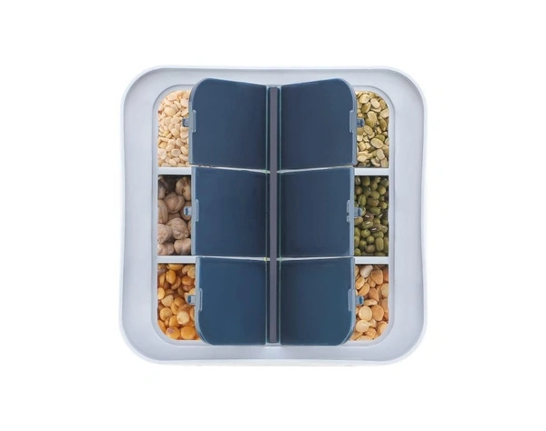 6 Section Container Jar For Grocery, Fridge Container & Containers, Transparent Plastic Lock Food Storage Kitchen Storage Box & Container