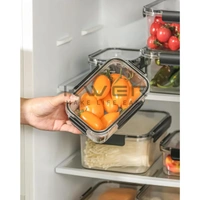 Lock'N'Store Fridge Storage Boxes Containers with Lids with Break Free Lock, Microwave Safe,BPA-Free Kitchen Containers Set Meal Prep Containers Pack Of 3 (300ML,800ML,1200ML) - 