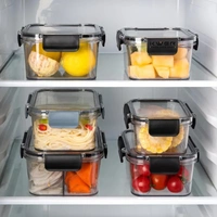 Lock'N'Store Fridge Storage Boxes Containers with Lids with Break Free Lock, Microwave Safe,BPA-Free Kitchen Containers Set Meal Prep Containers Pack Of 3 (300ML,800ML,1200ML) - 