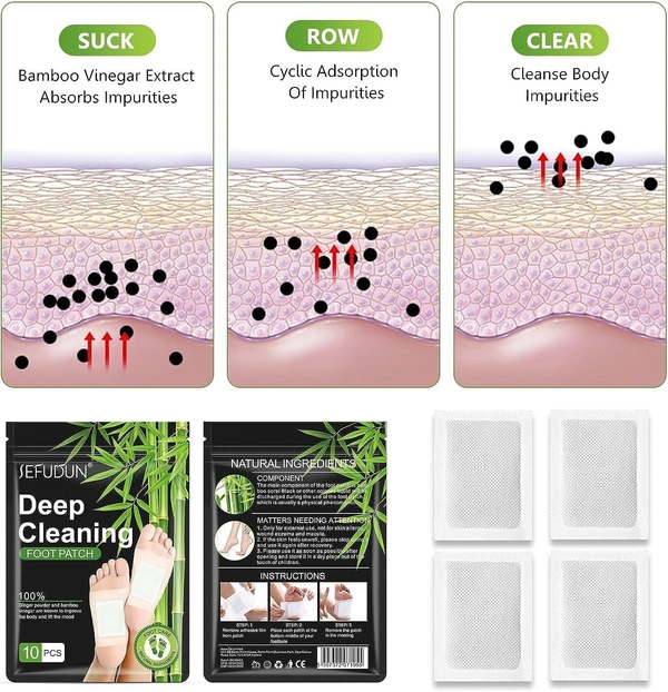 body detox foot patches Deep Cleansing Foot Patch Natural Bamboo Vinegar Ginger Powder Foot Pad for Foot Care foot patch for detoxification Relieve Stress Pain Relief and Remove Dampness detox foot patches (10)