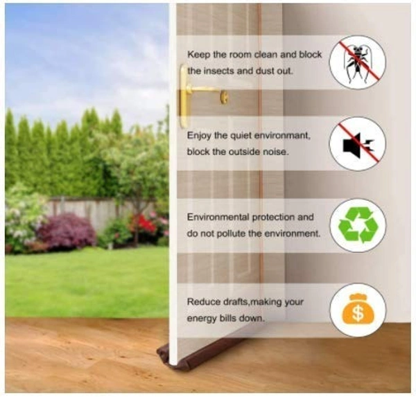 Door Bottom Sealing Strip Guard for Home | (36 inches, Pack of 3) | Door Stoppers | Door Seal | Door Closers | Sound-Proof Reduce Noise Energy Saving Weather Stripping | Waterproof - Brown
