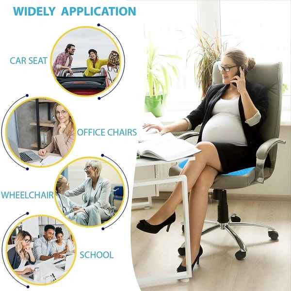 Egg Gel Seat Cushion Chair Pads Help in Relieving Back Pain & Sciatica Pain,Seat Cushion for The Car, Office, Breathable Design, Durable, Portable(Pack of 1, Blue)
