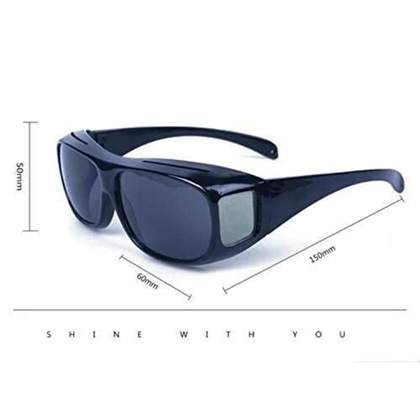 HD Vision UV Protection Day and Night Driving Bikes and Car Anti-Glare Polarized Combo Unisex Sunglasses Goggles for Men Women (Pack of 2)