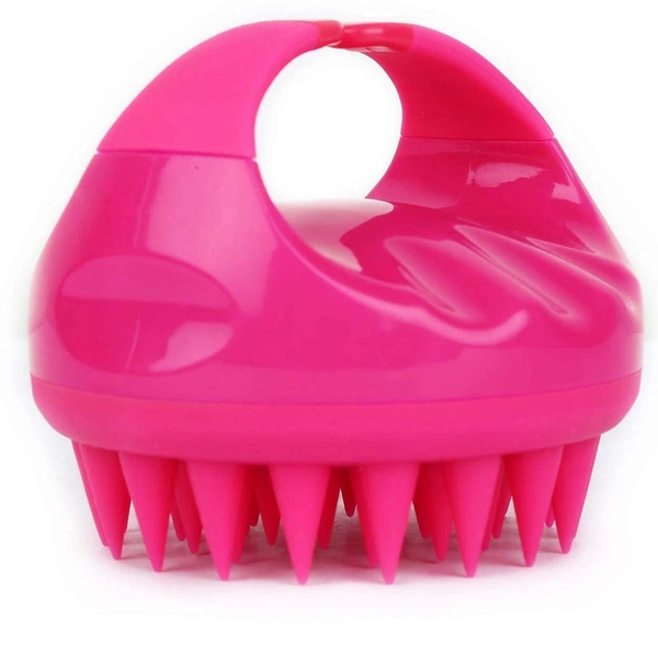 Silicone Bristles Hair Scalp Massager Shampoo Brush for All Hair, Manual Hair Massager, Pink