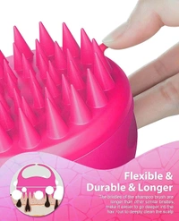 Silicone Bristles Hair Scalp Massager Shampoo Brush for All Hair, Manual Hair Massager, Pink