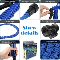  Multifunctional Expandable Magic Flexible Water 5 Meter Hose Pipe with Spray Gun (Multicolor)