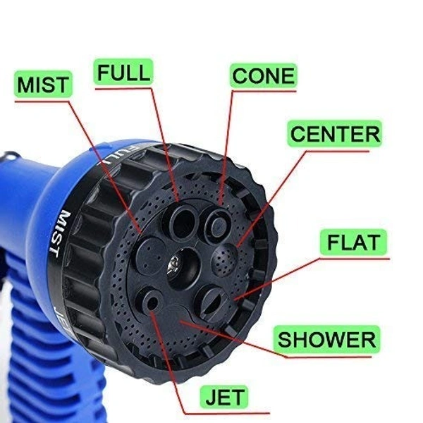  Multifunctional Expandable Magic Flexible Water 5 Meter Hose Pipe with Spray Gun (Multicolor)