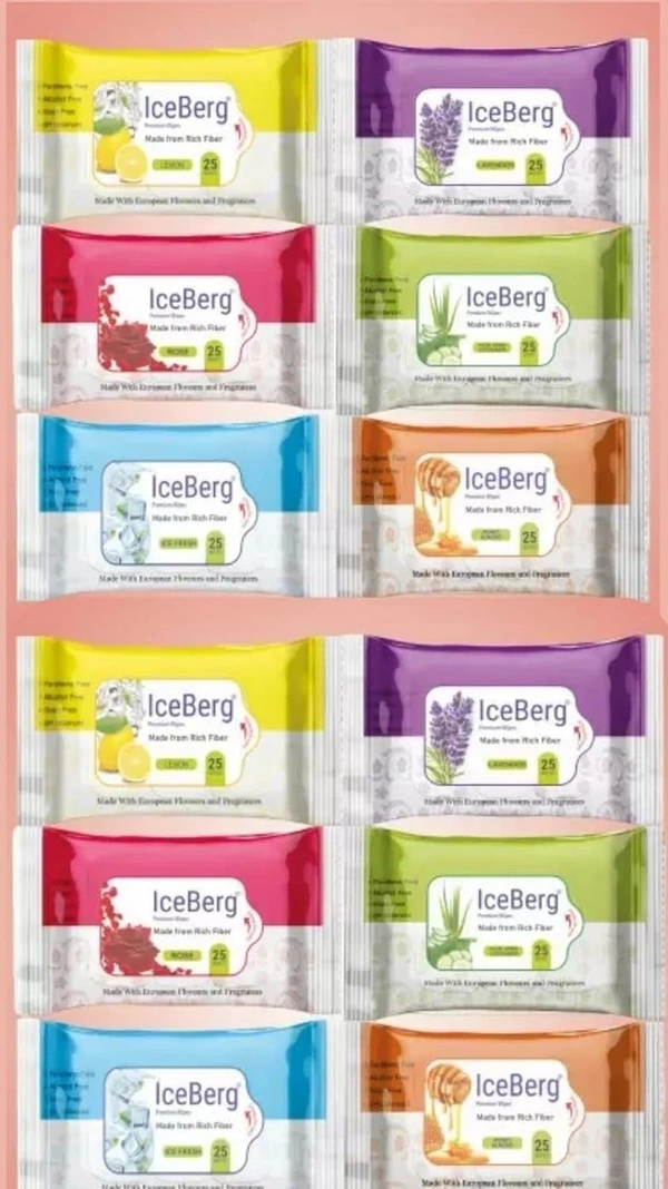 Icebergs Wet Wipes with Extra Moisturizers - Pack of 25