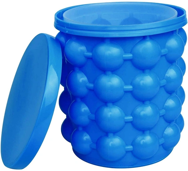  Ice Cube Mold Ice Trays, Large Silicone Ice Bucket, (2 in 1) Ice Cube Maker, Round,Portable,for Frozen Whiskey, Cocktail, Beverages