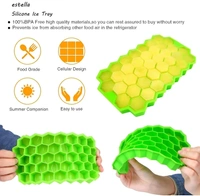 Silicone Ice Trays for Freezer - Flexible Honeycomb Ice Cube Trays for Freezer - Popsicle Mould/Ice Cube Maker/Chocolate Mould/Fridge Tray - Multicolor